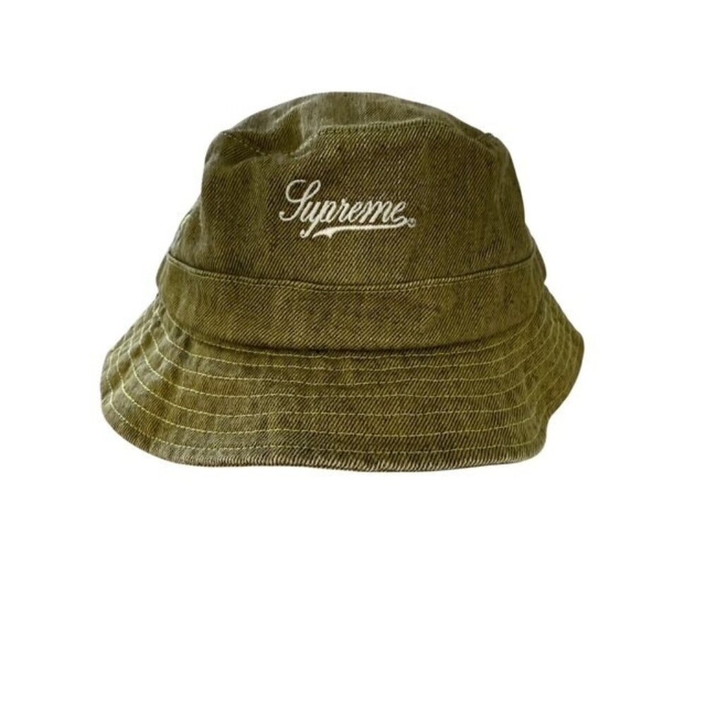 Supreme Denim Crusher Green Bucket Hat Cap Mens Small Medium S M SS24 Streetwear